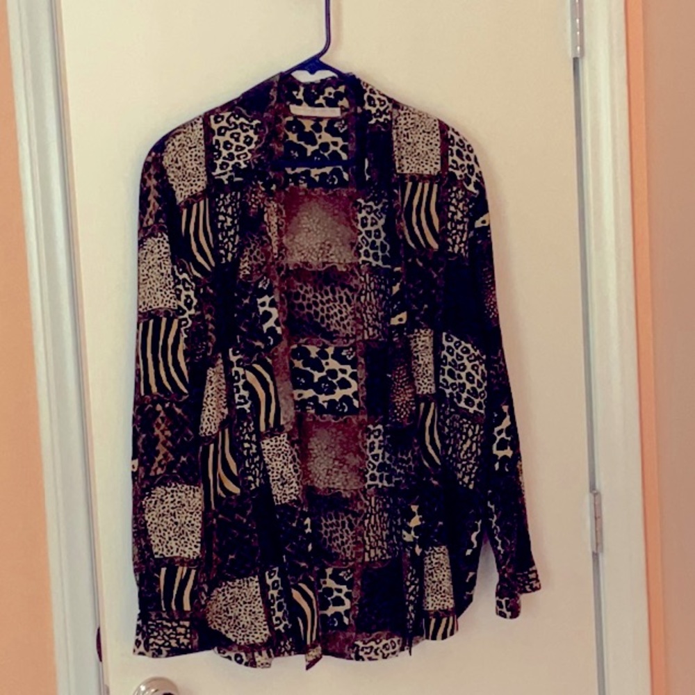 Jessica Holbrook animal print blouse